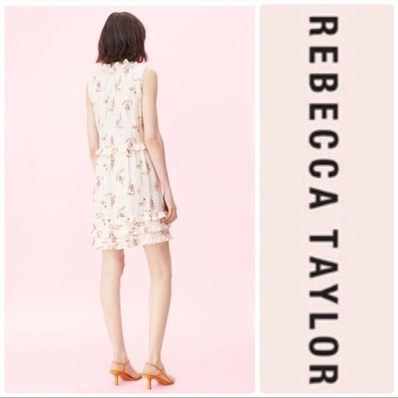 💥 Rebecca Taylor Ivie Floral Ruffle Silk Blend Dress - Picture 3 of 8